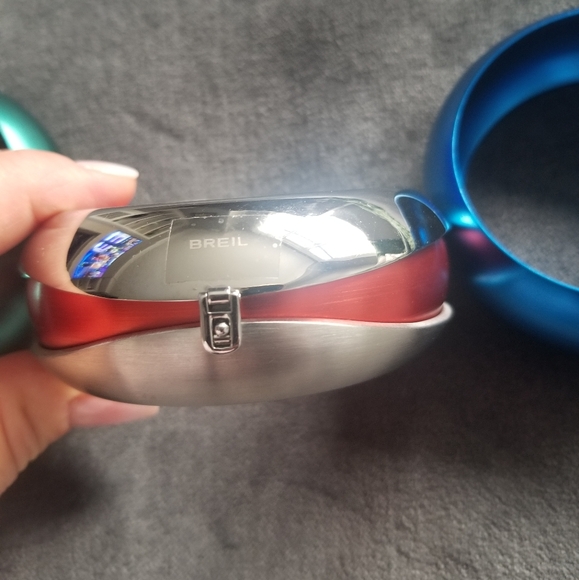 BREIL Interchangeable Wide Bangles Red, Blue, Green and Chrome/Silver Shell - Picture 7 of 11